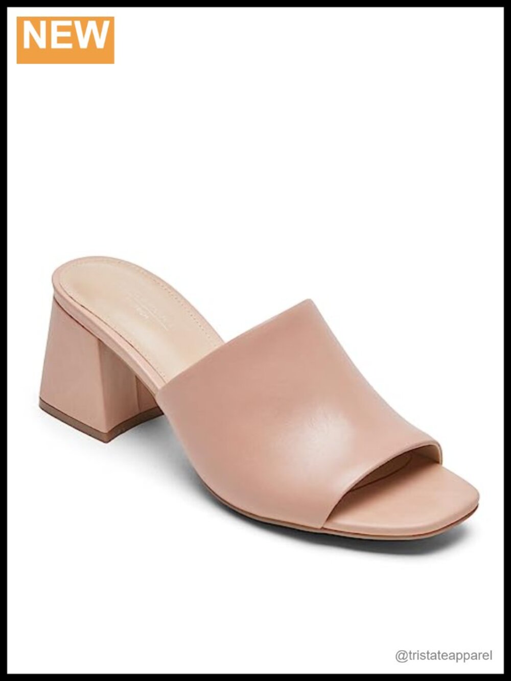 Rockport Womens Farrah Slide Leather Sandals Block Heel Slip On